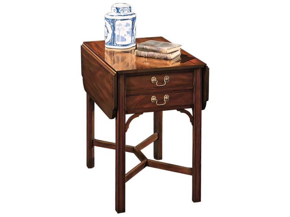 5425 Drop Leaf End Table with Two Drawers