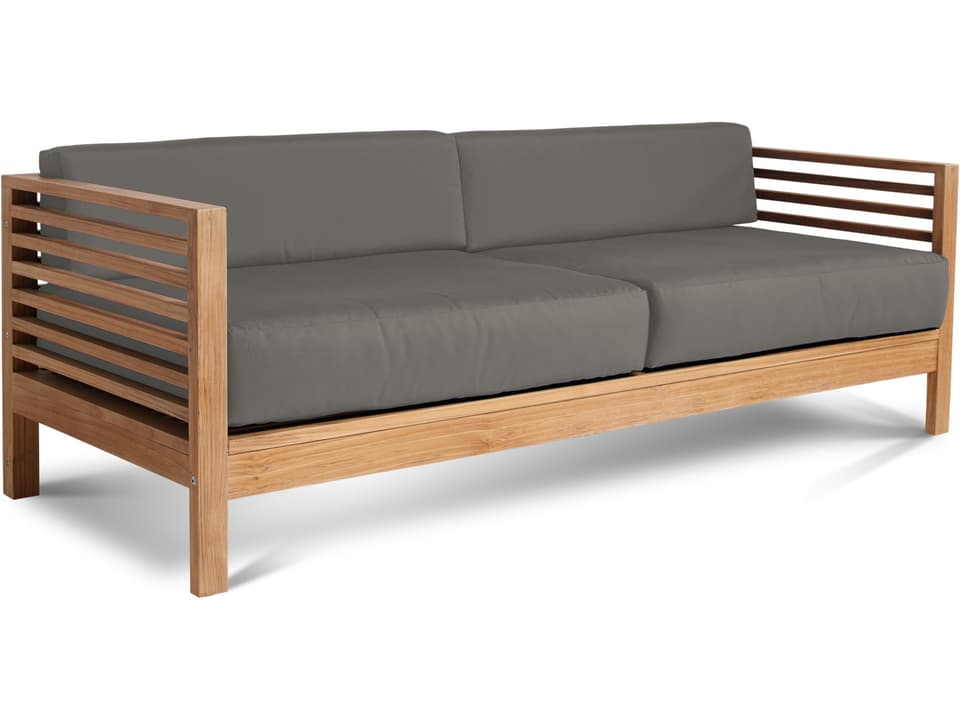 Summer Wood Charcoal Teak Cushion Sofa