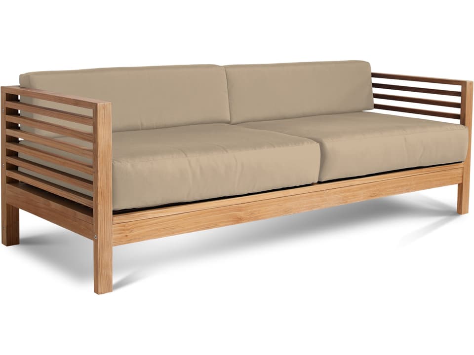 Summer Wood Fawn Teak Cushion Sofa