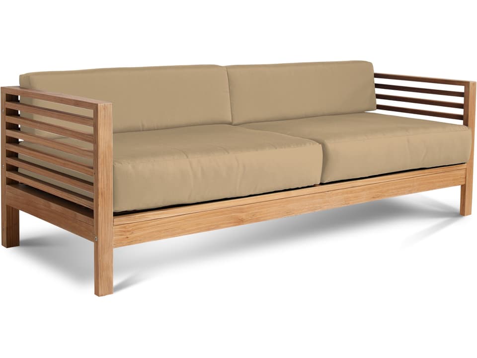 Summer Wood Camel Teak Cushion Sofa