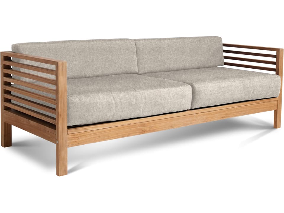 Summer Wood Silver Teak Cushion Sofa
