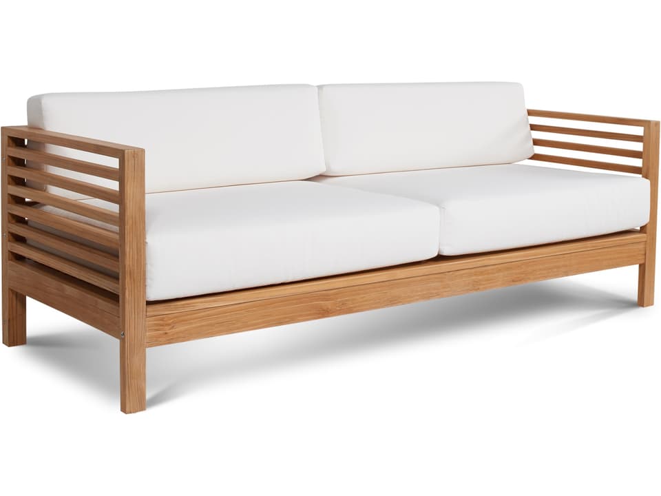 Summer Wood White Teak Cushion Sofa