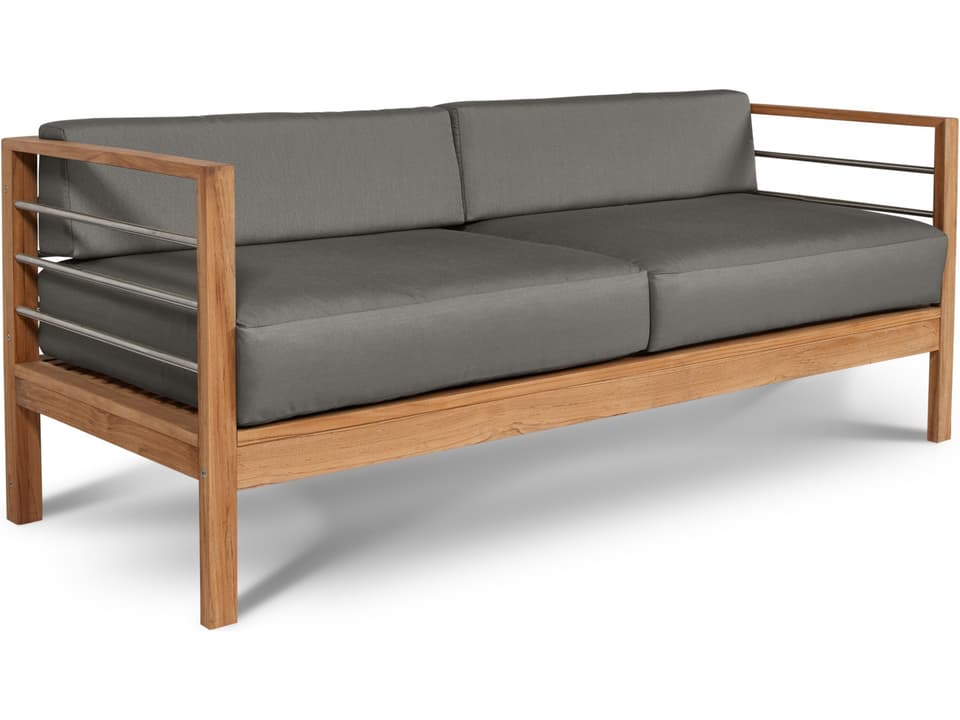 Soho Wood Charcoal Teak Cushion Sofa