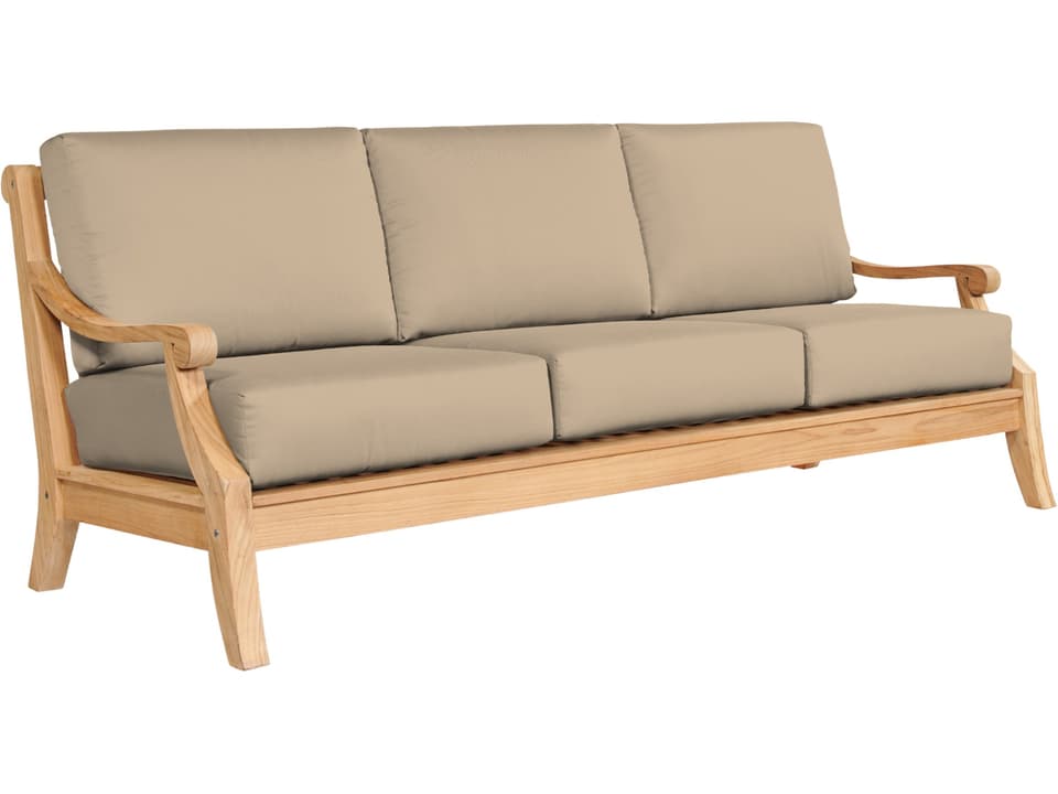Sonoma Wood Fawn Teak Cushion Sofa