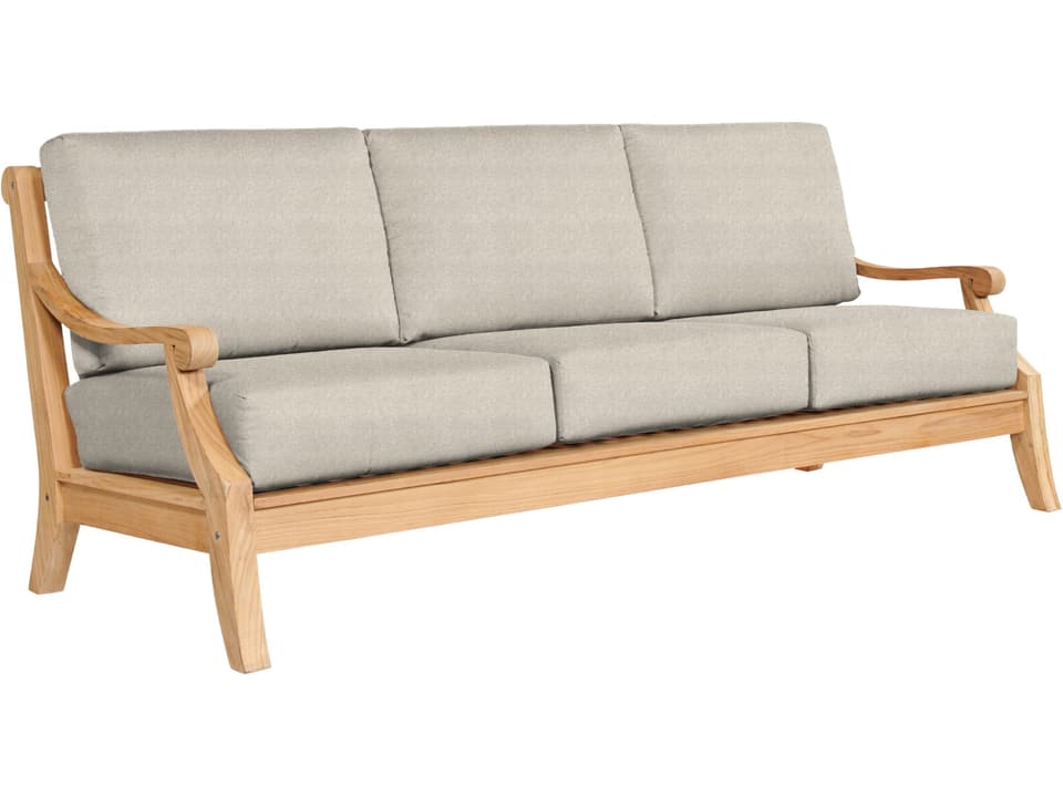 Sonoma Wood Silver Teak Cushion Sofa