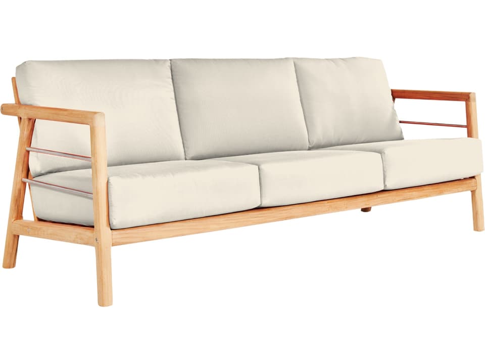 Aalto Wood Canvas Teak Cushion Sofa