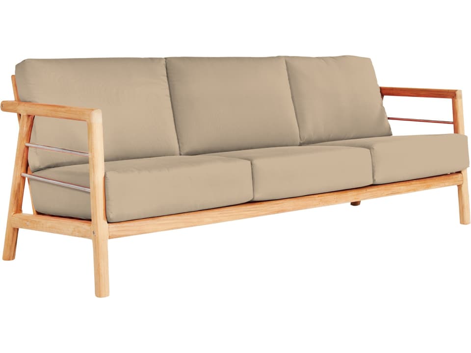 Aalto Wood Fawn Teak Cushion Sofa
