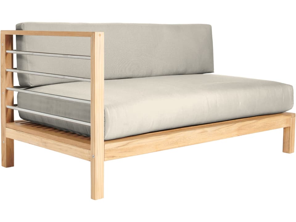 Soho Wood Canvas Teak Cushion Sofa