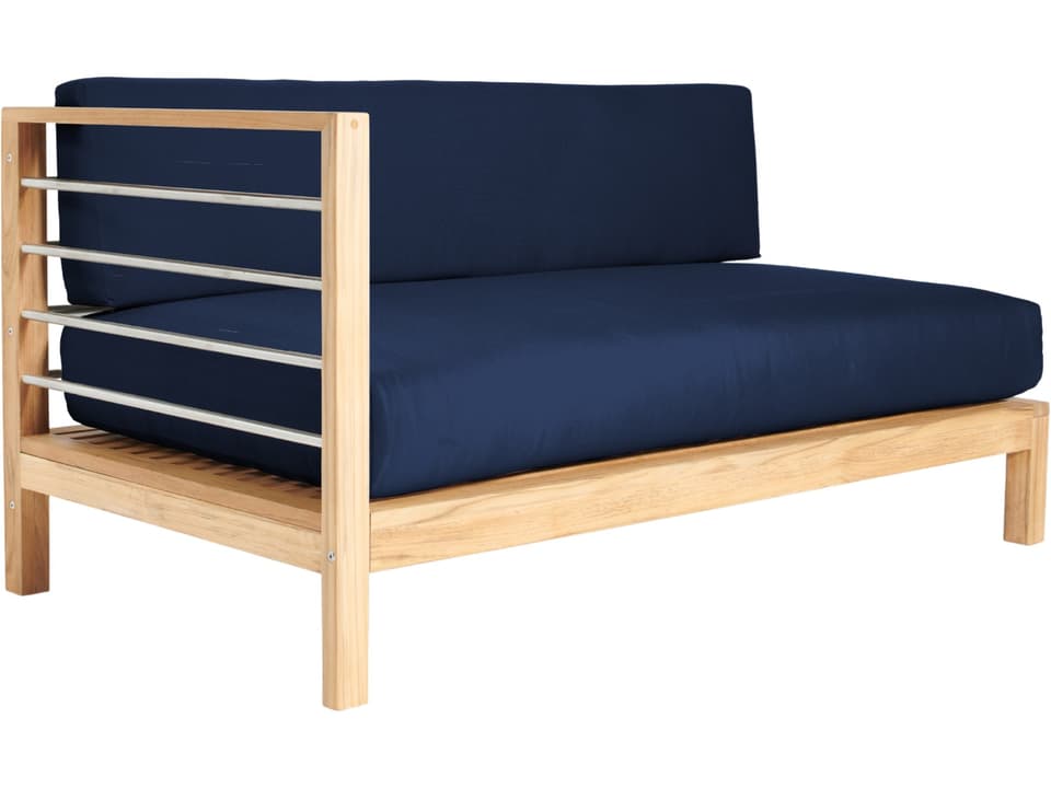 Soho Wood Navy Teak Cushion Sofa