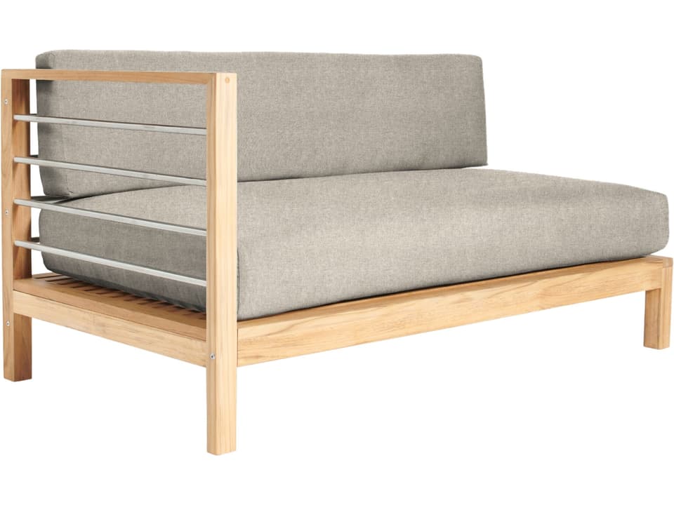 Soho Wood Silver Teak Cushion Sofa