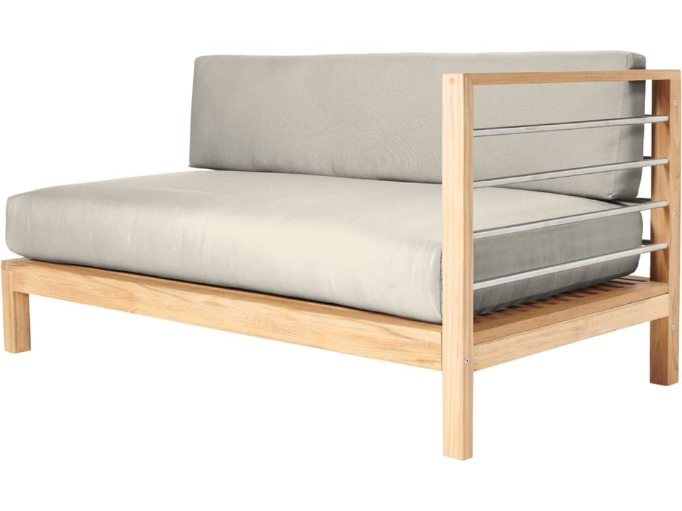 Soho Wood Canvas Teak Cushion Sofa