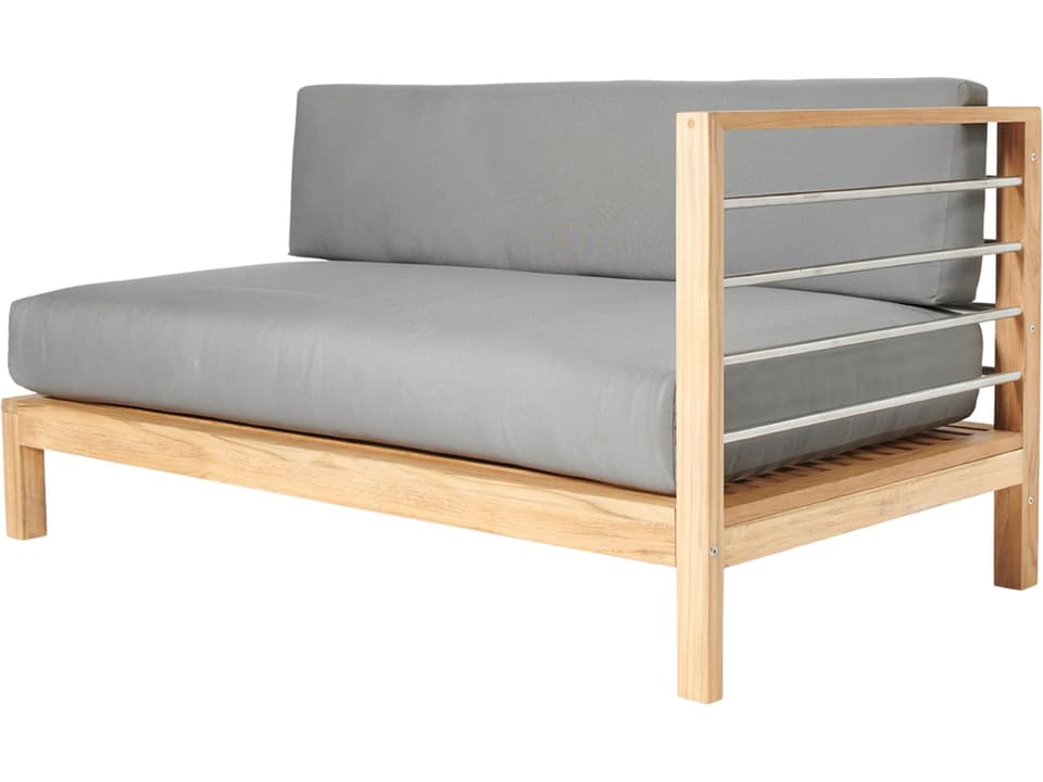 Soho Wood Charcoal Teak Cushion Sofa