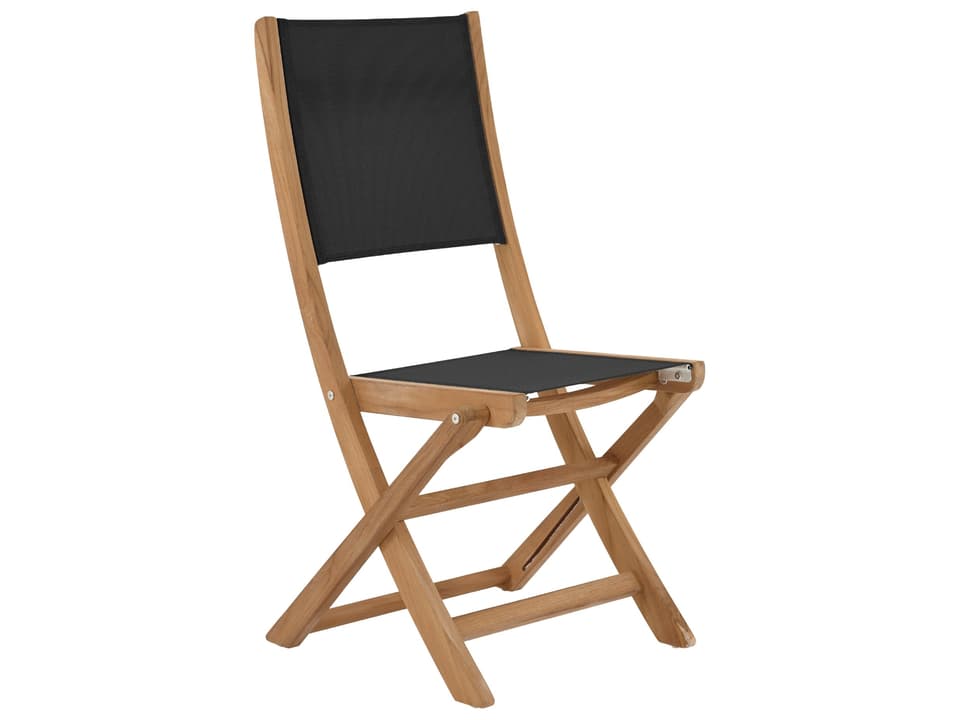 Stella Wood Black Teak Sling Dining Chair