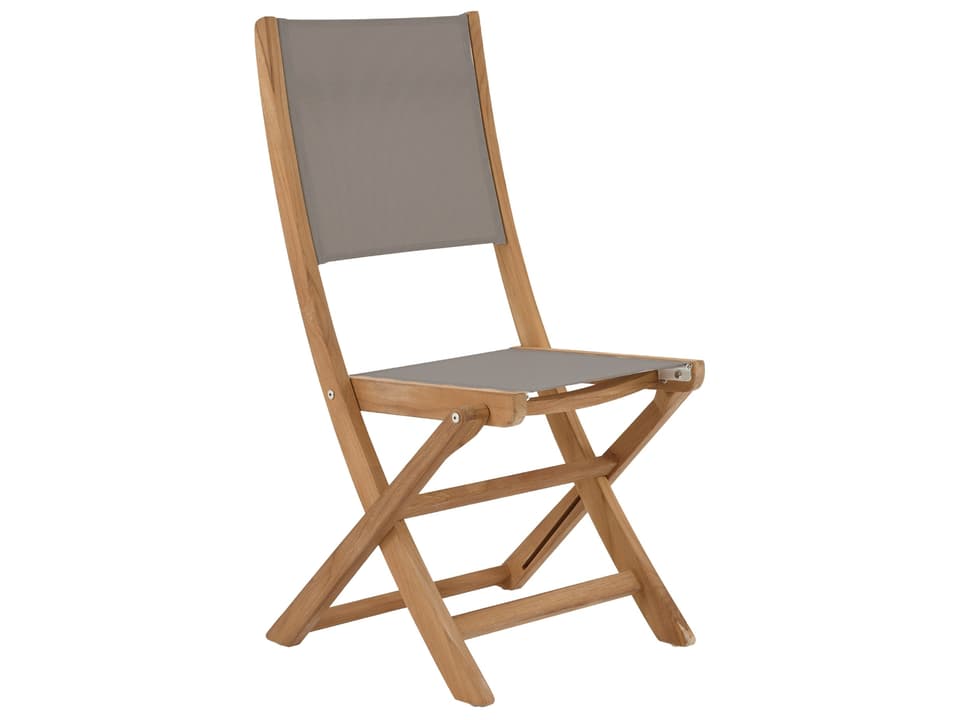 Stella Wood Taupe Teak Sling Dining Chair