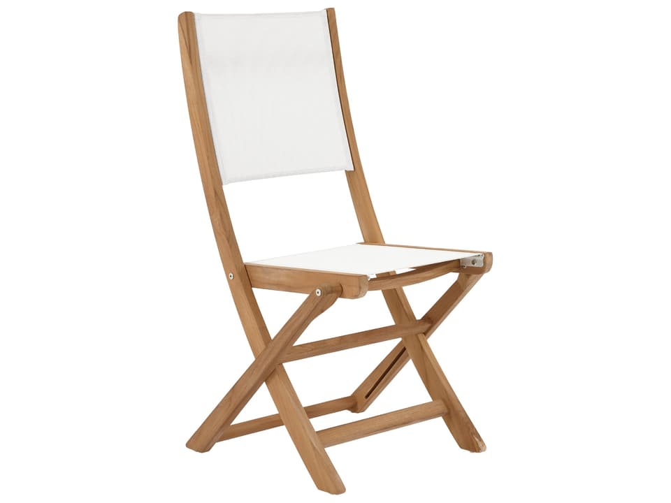 Stella Wood White Teak Sling Dining Chair