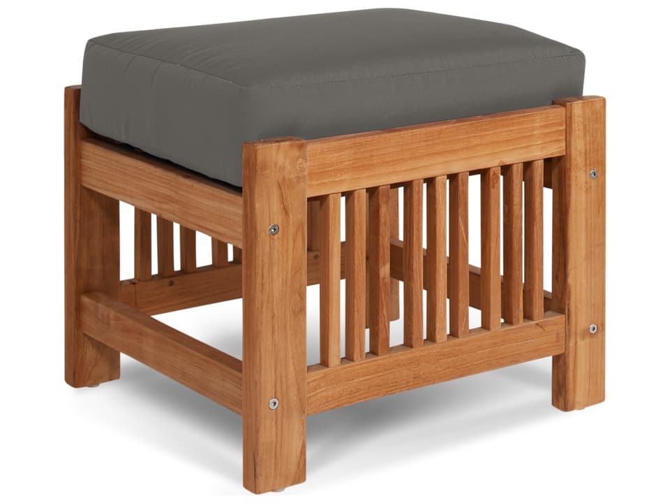 Summer Wood Charcoal Teak Cushion Ottoman