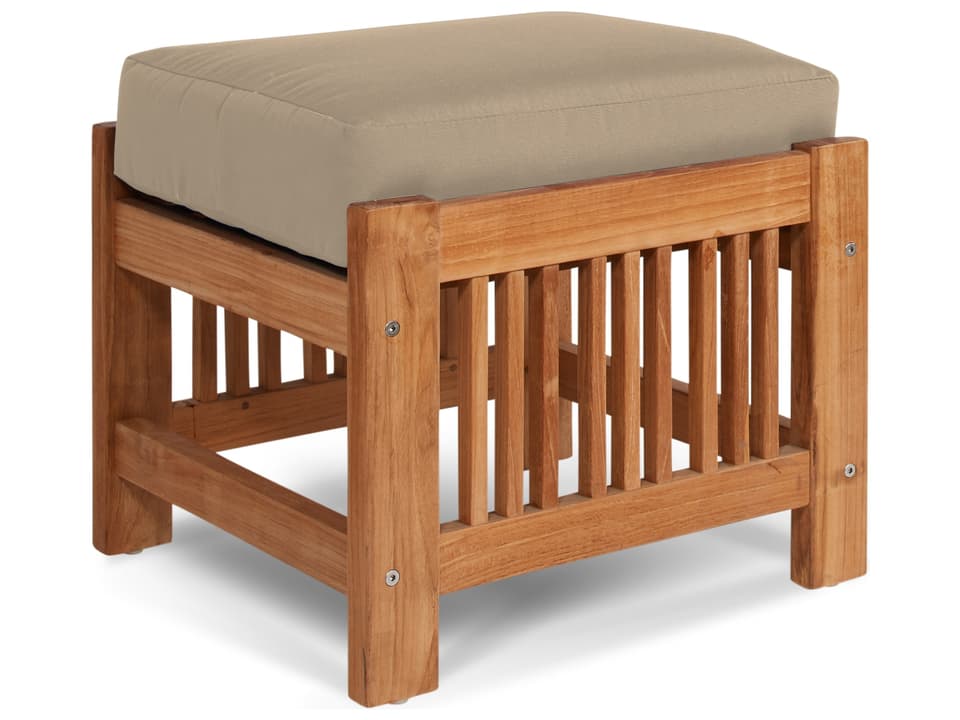 Summer Wood Fawn Teak Cushion Ottoman