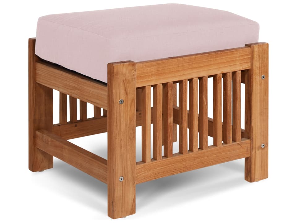 Summer Wood Pink Teak Cushion Ottoman