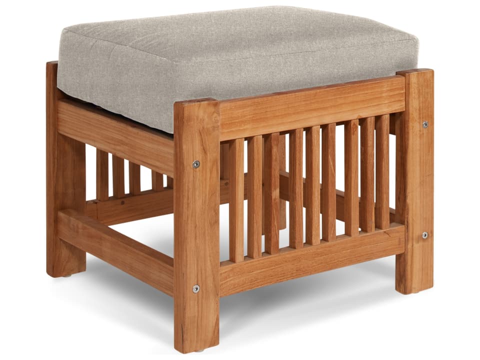 Summer Wood Silver Teak Cushion Ottoman