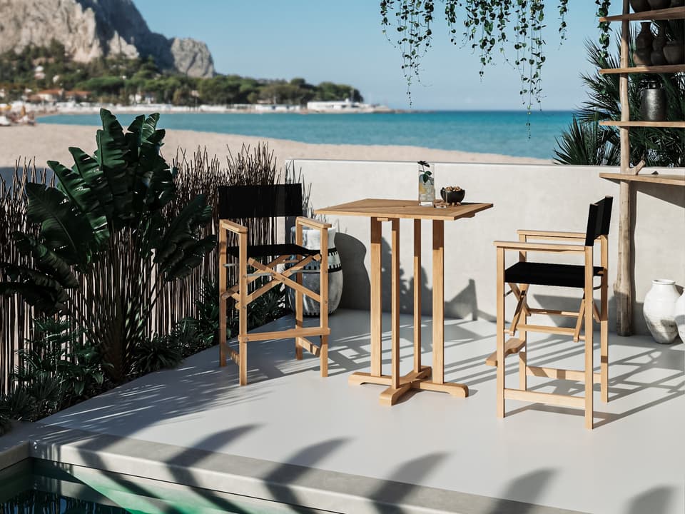 Director Wood Black Teak Dining Set