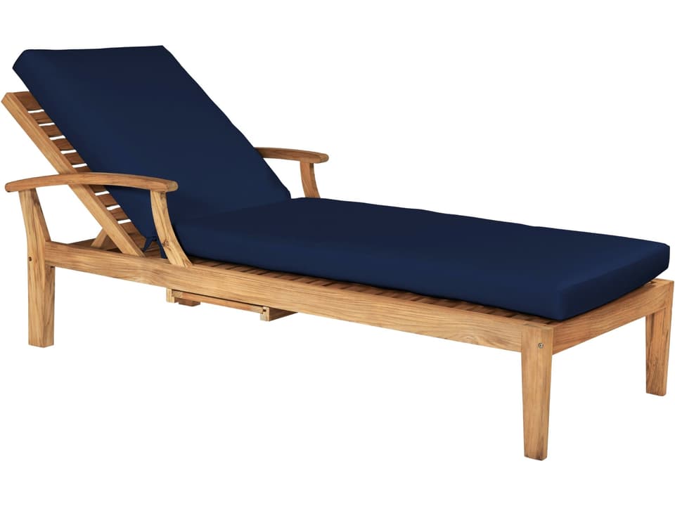 Delano Wood Navy Teak Cushion Chaise Lounge