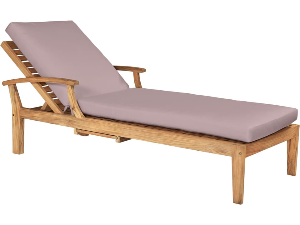 Delano Wood Pink Teak Cushion Chaise Lounge