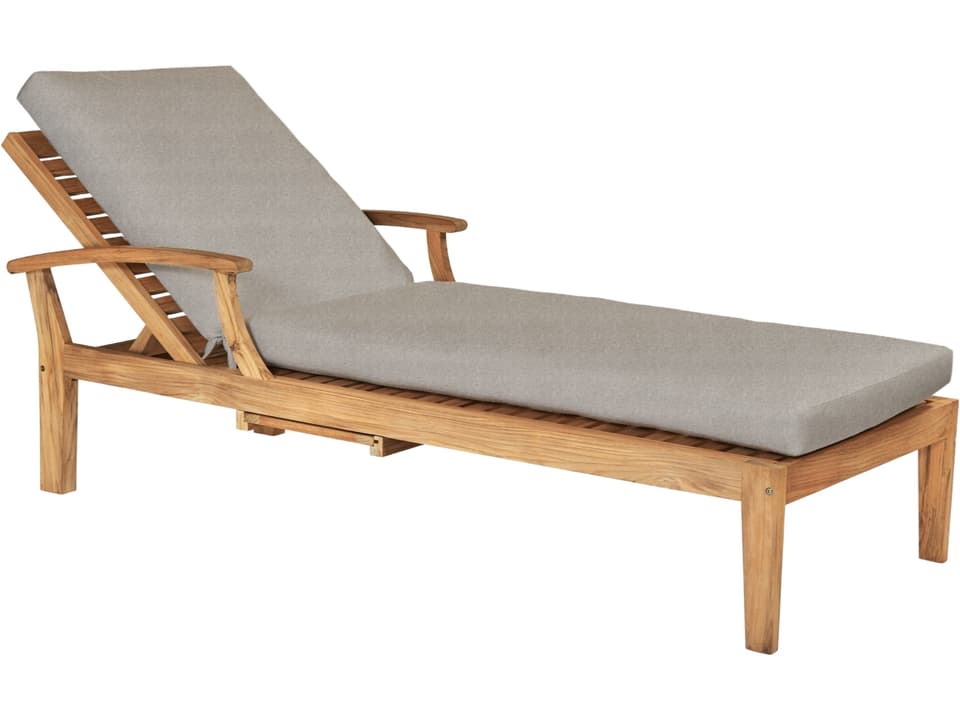 Delano Wood Silver Teak Cushion Chaise Lounge