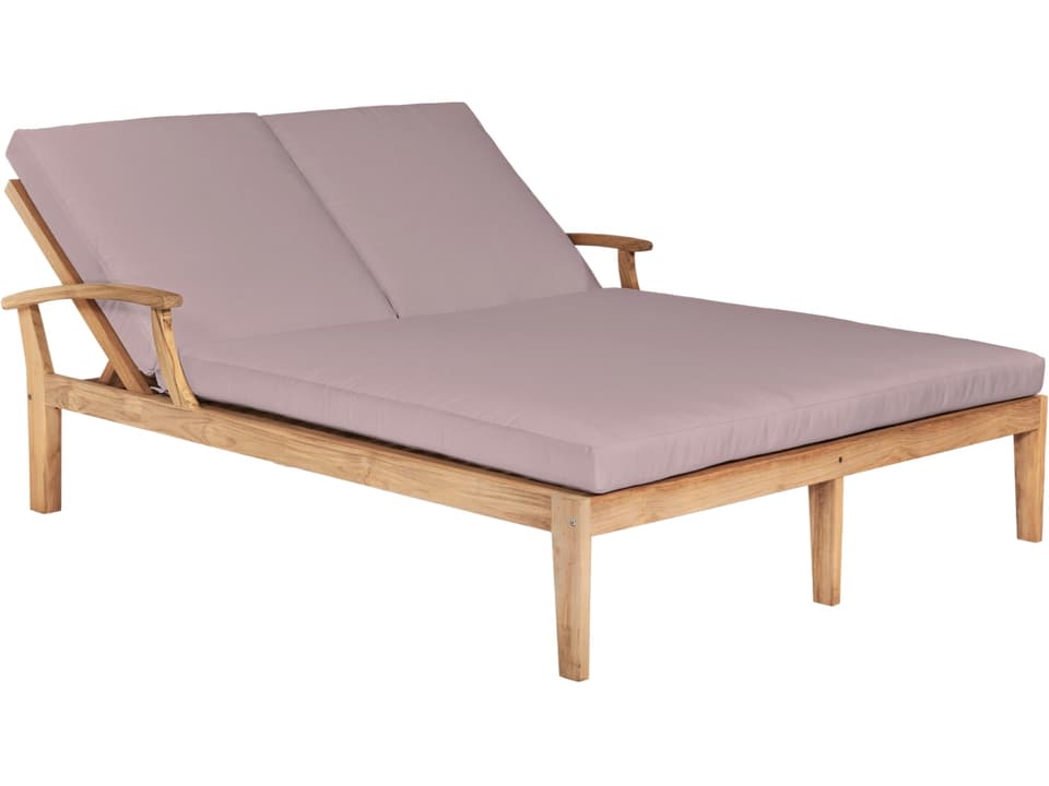 Delano Wood Pink Teak Cushion Chaise Lounge
