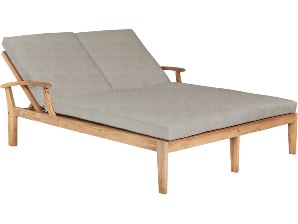 Delano Wood Silver Teak Cushion Chaise Lounge