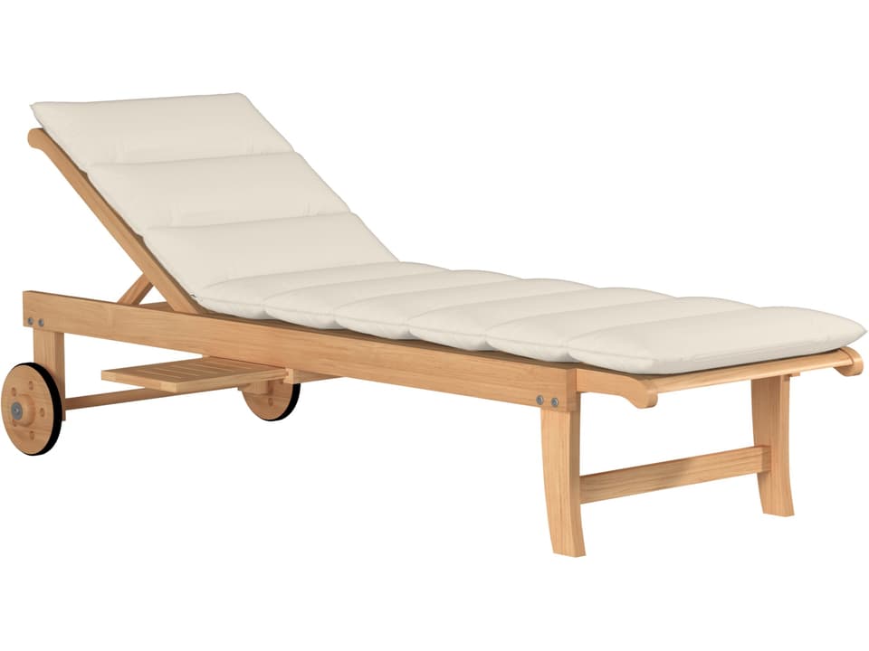 Lance Wood Teak Cushion Chaise Lounge