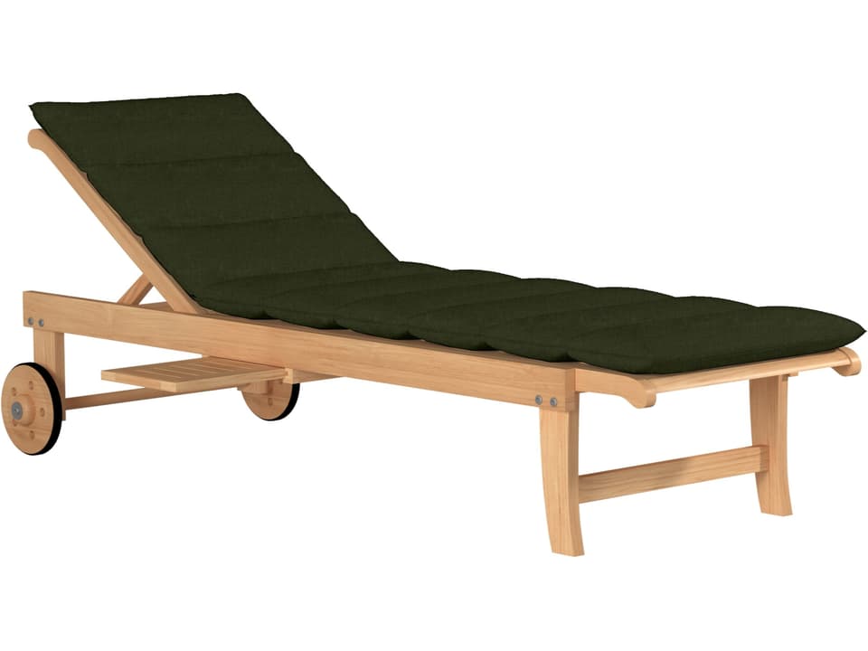 Lance Wood Jungle Teak Cushion Chaise Lounge