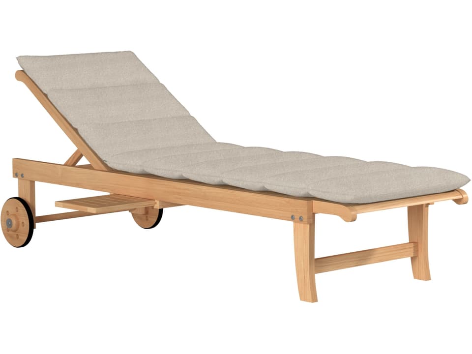 Lance Wood Silver Teak Cushion Chaise Lounge