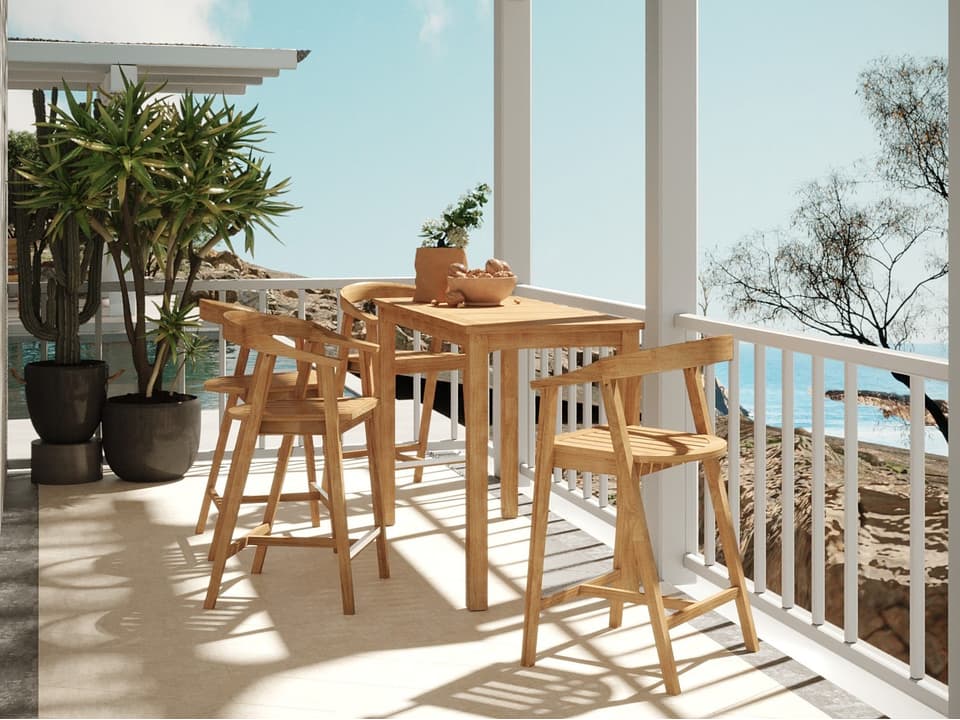 La Costa Wood Teak Dining Set