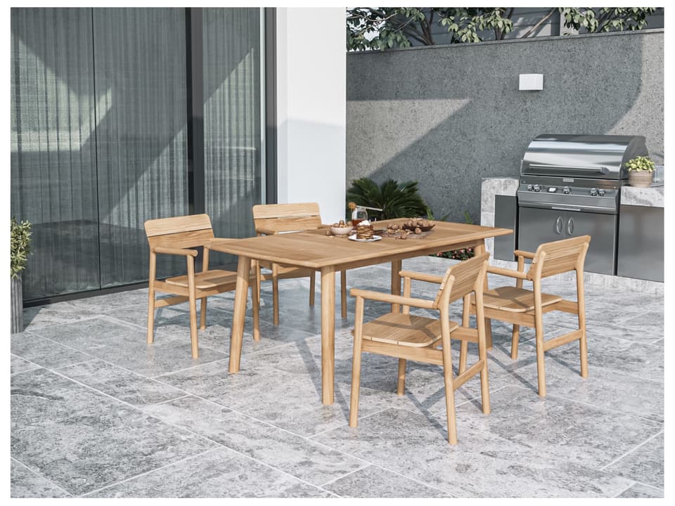 Modurn Wood Teak Dining Set
