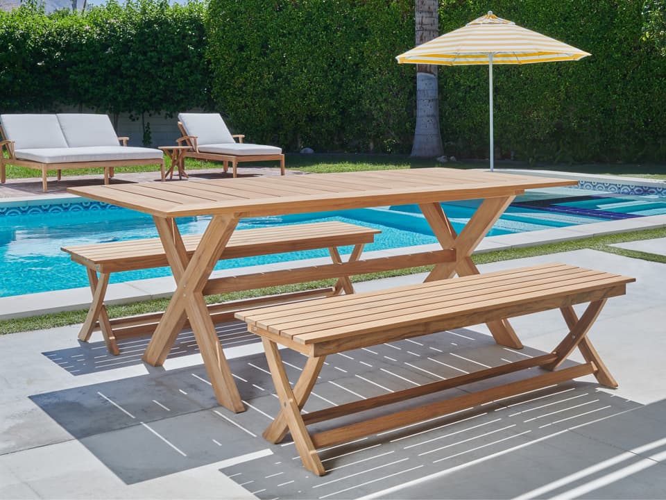 Oakville Wood Teak Dining Set