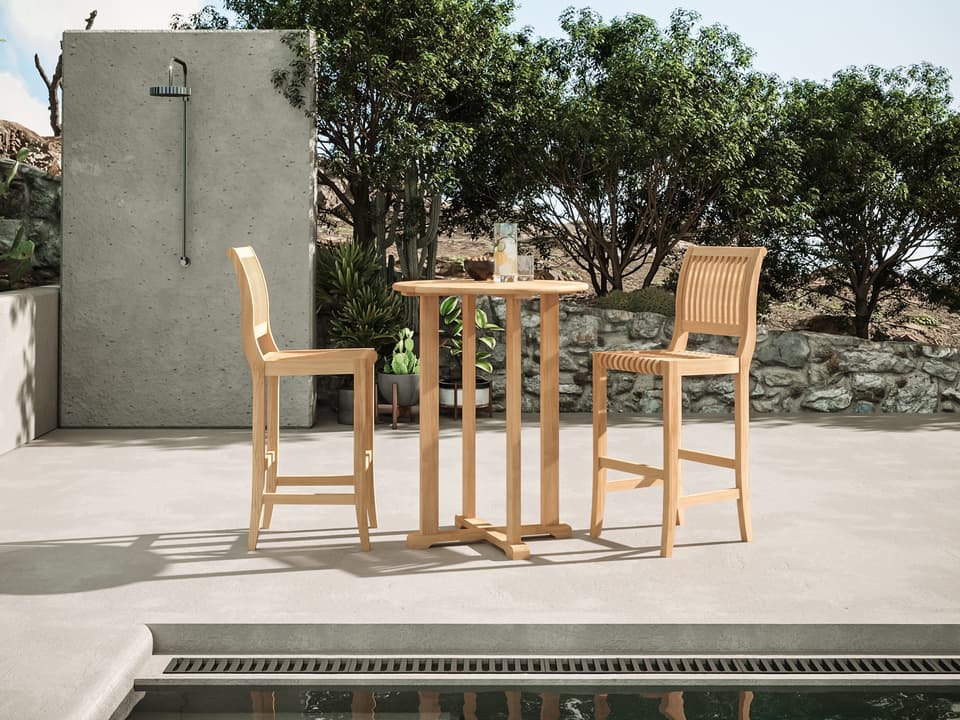Palm Wood Teak Dining Set