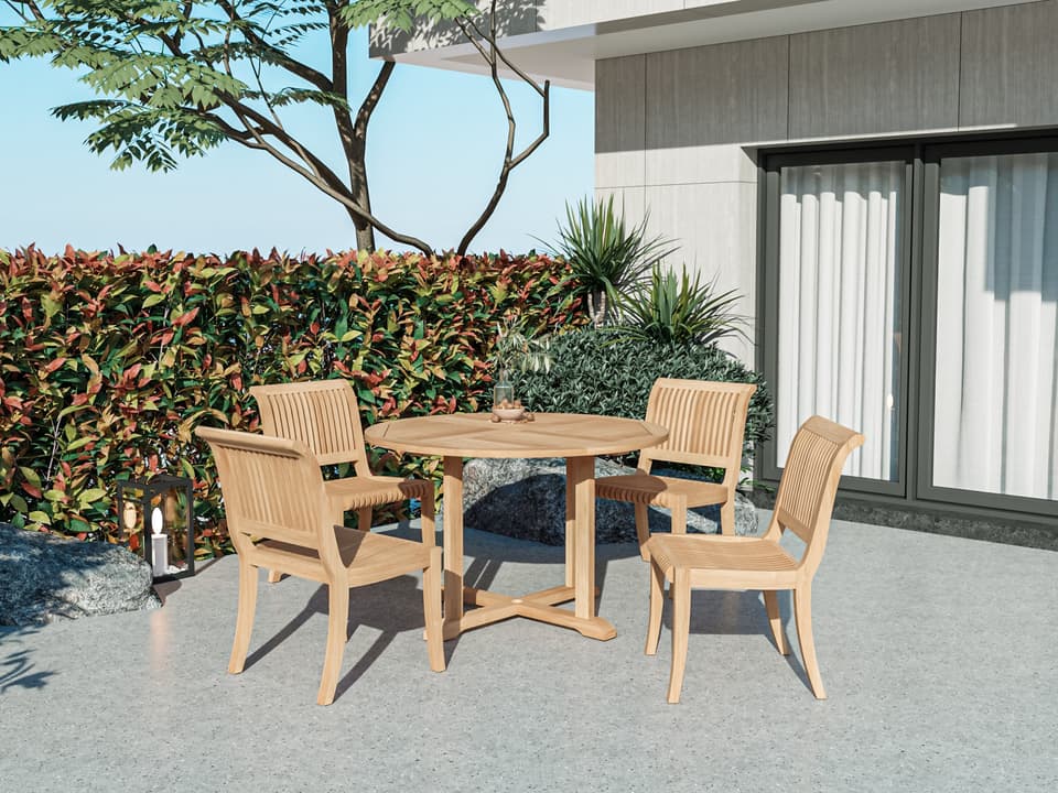 Palm Wood Teak Dining Set