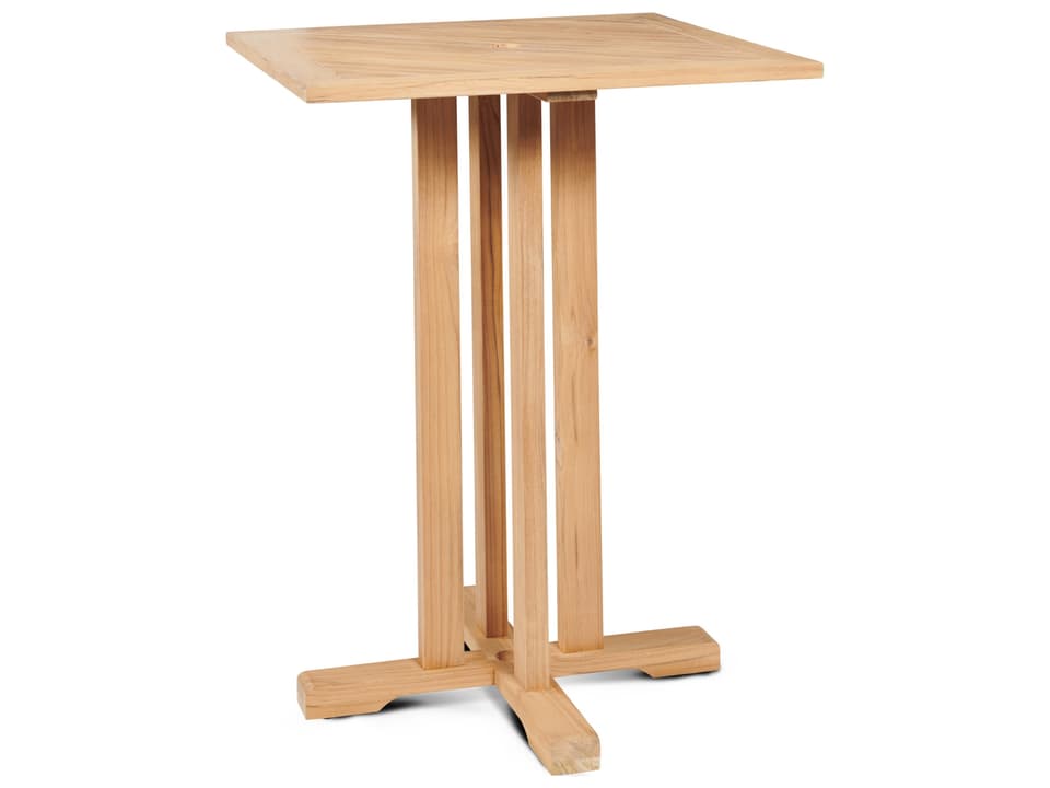 Oasis Wood Teak Square Umbrella Hole Bar Table