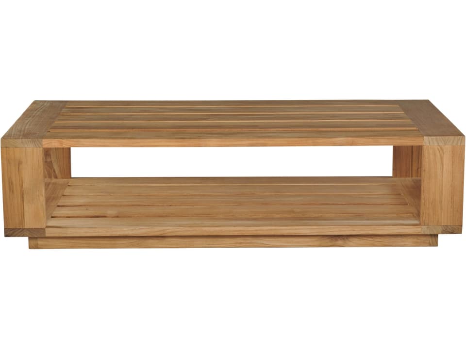 Qube Wood Teak Rectangular Coffee Table