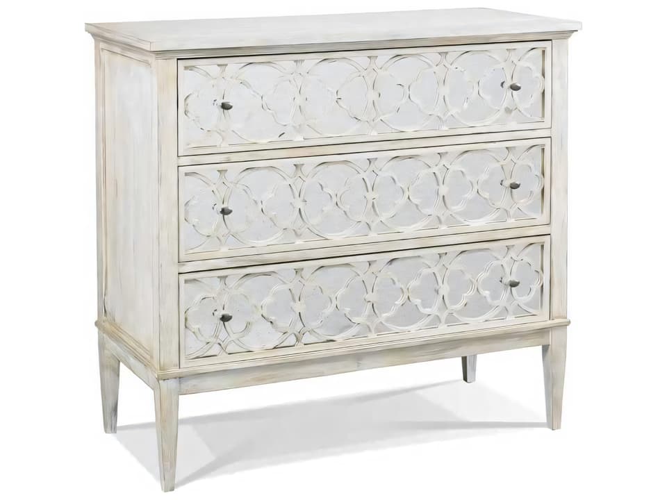 Classic Modern Maple Wood Accent Chest with Tracery Overlays