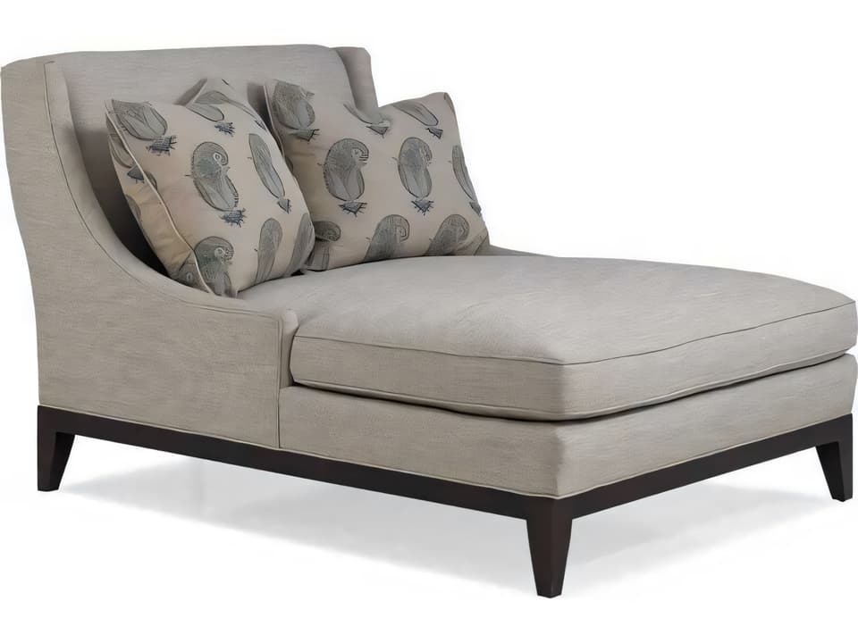 Custom Elements Upholstery Ebony Gray Fabric Chaise Lounge