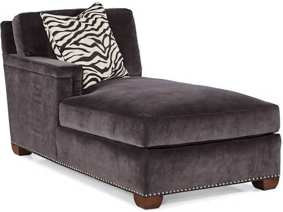 Slade Modern Walnut Gray Upholstered LAF Chaise