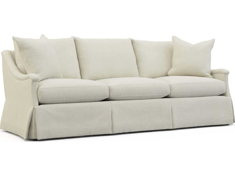 Custom Elements Upholstery Cream Upholstered Bella Sofa with Track Arms