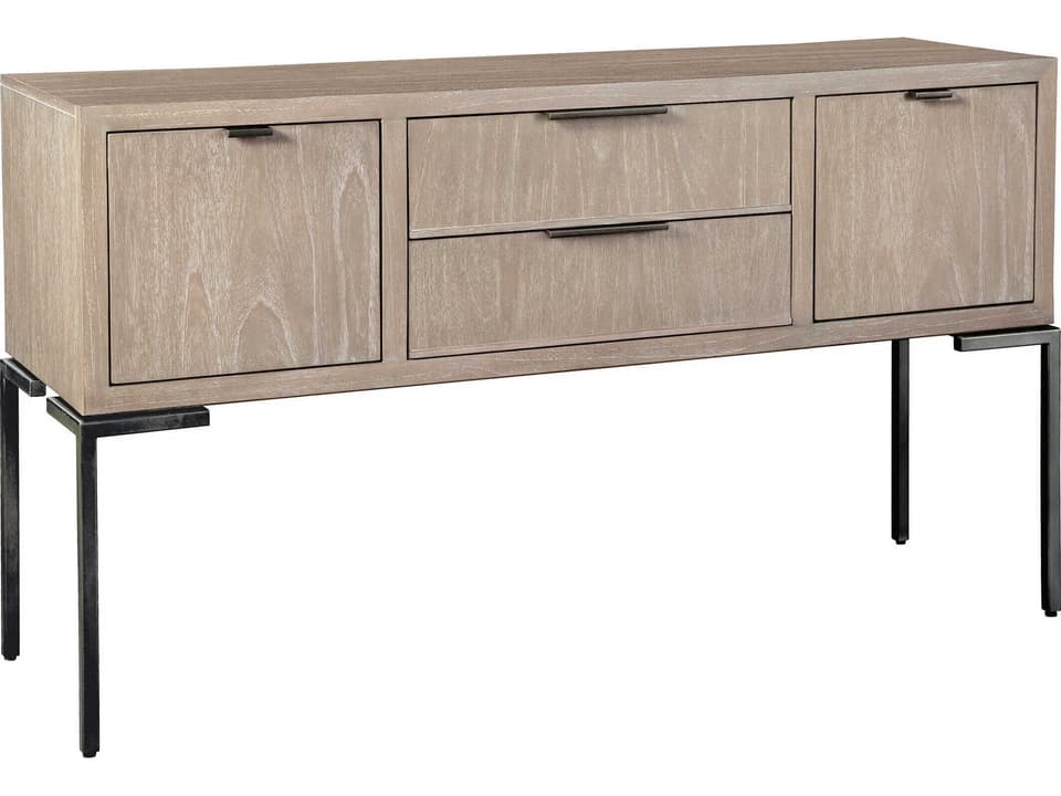 Scottsdale 64 Inch Mindi Wood Sideboard with Aged Iron Accents