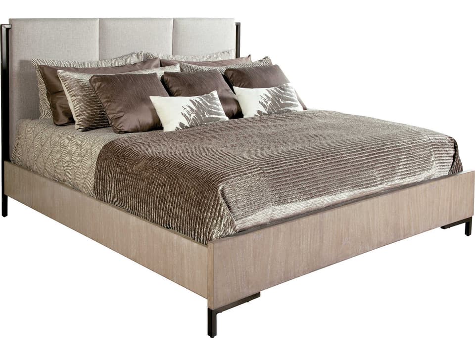 Scottsdale Queen Upholstered Platform Bed in White Mindi Wood