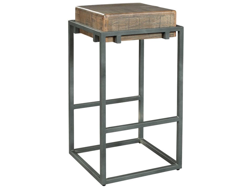 Special Reserve Backless Bar Stool with Acacia Wood and Iron Frame