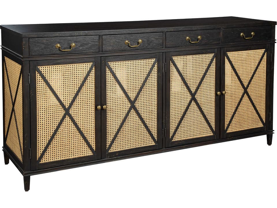 Accents Special Reserve 78 Inch Wood Media Console with Cane Panels