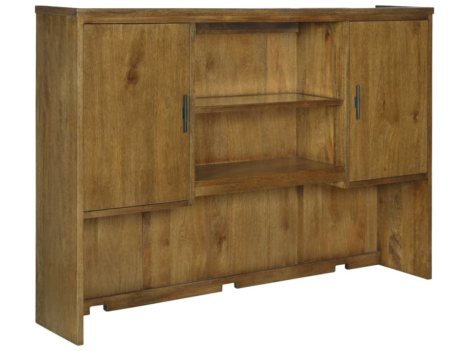 Bedford Park Executive Hutch in Mango Wood and Iron with Task Lighting