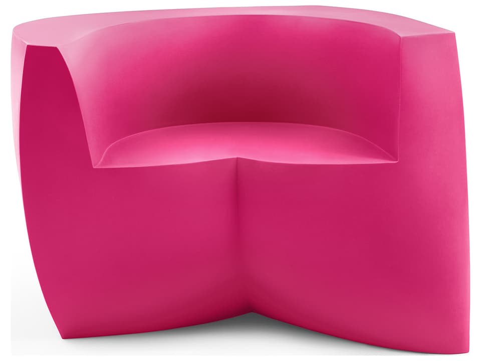 Gehry Easy Chair by Frank Gehry in Magenta Polyethylene