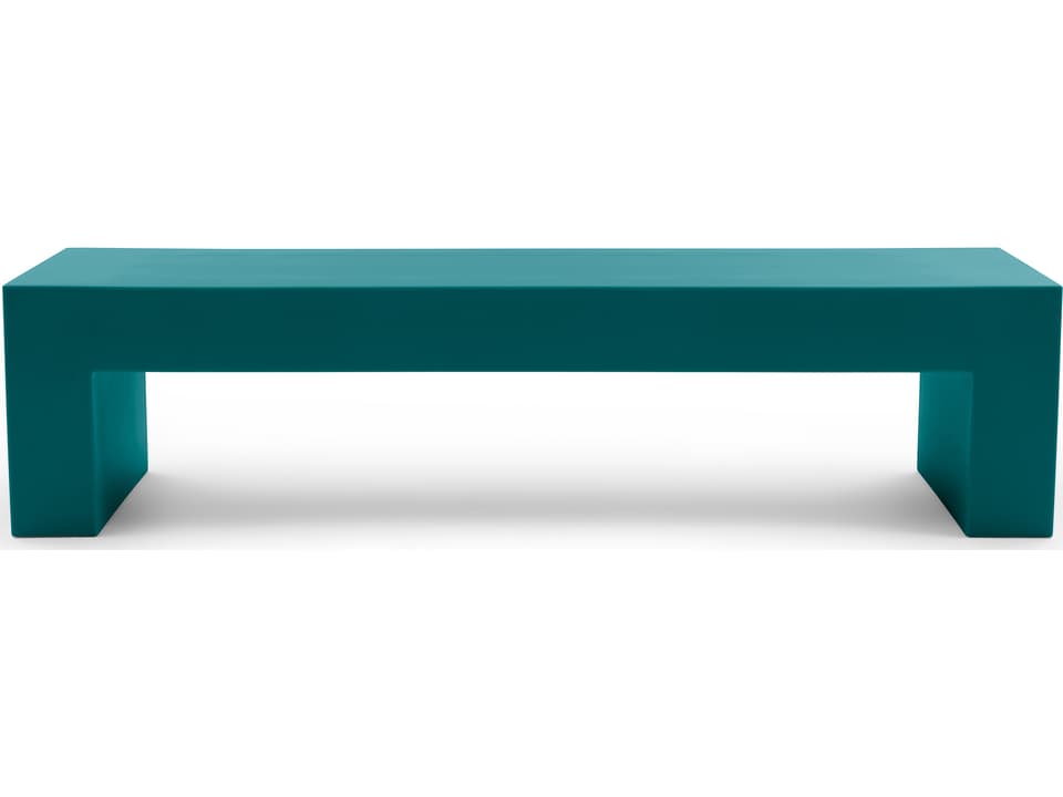 Vignelli Bench Large 72 Inch Polyethylene Bench in Turquoise